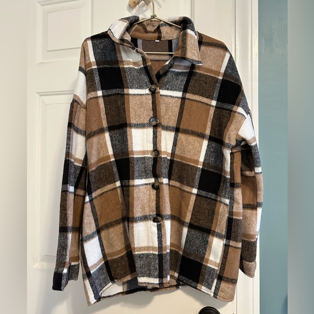Beautifully soft Brown and Black Shacket by Bohme